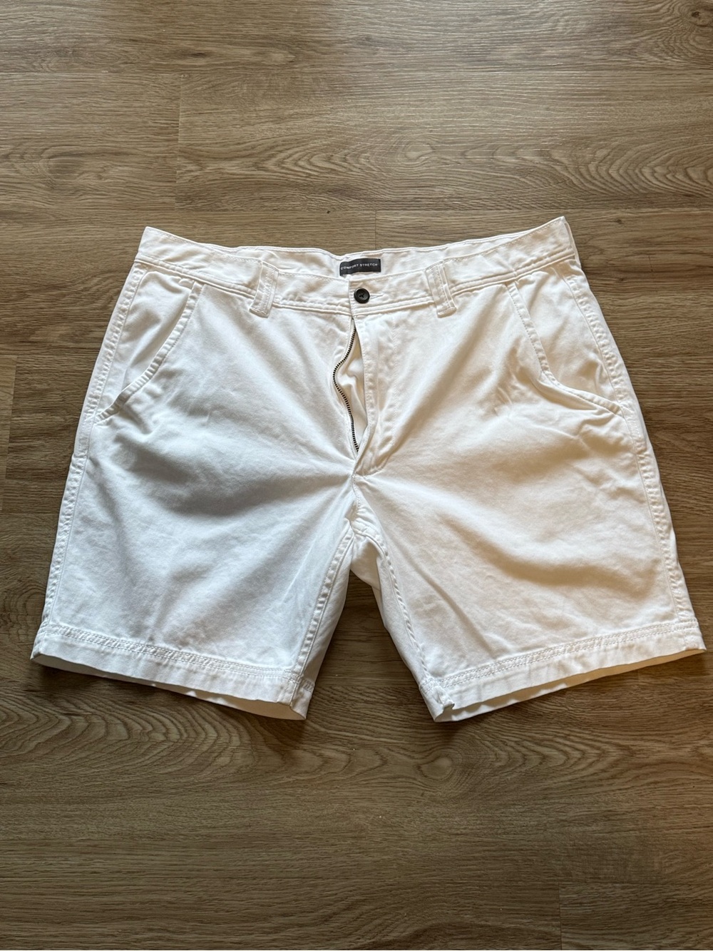St. John's Bay White Men’s Flat-Front Casual Shorts